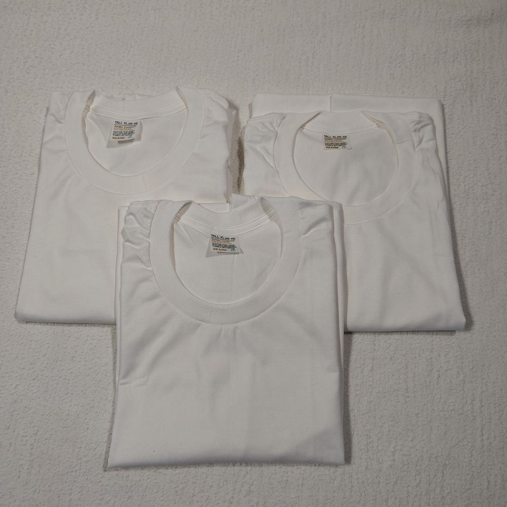 Vintage Sears Golden Comfort White T Shirts Mens Tall XL 3 Pack Blank Deadstock
